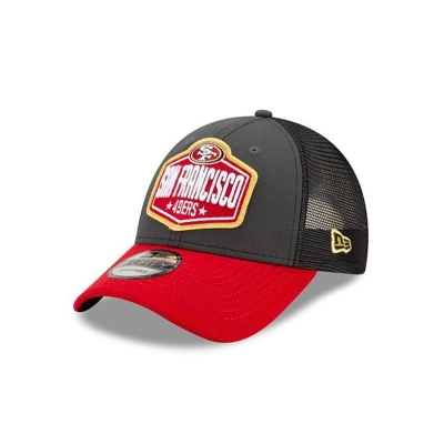 Grey San Francisco 49ers Hat - New Era NFL NFL Draft 9FORTY Adjustable Caps USA1587624